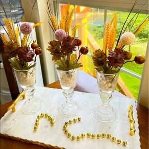 Three small Arrangement centerpiece , handmade home decor small vase